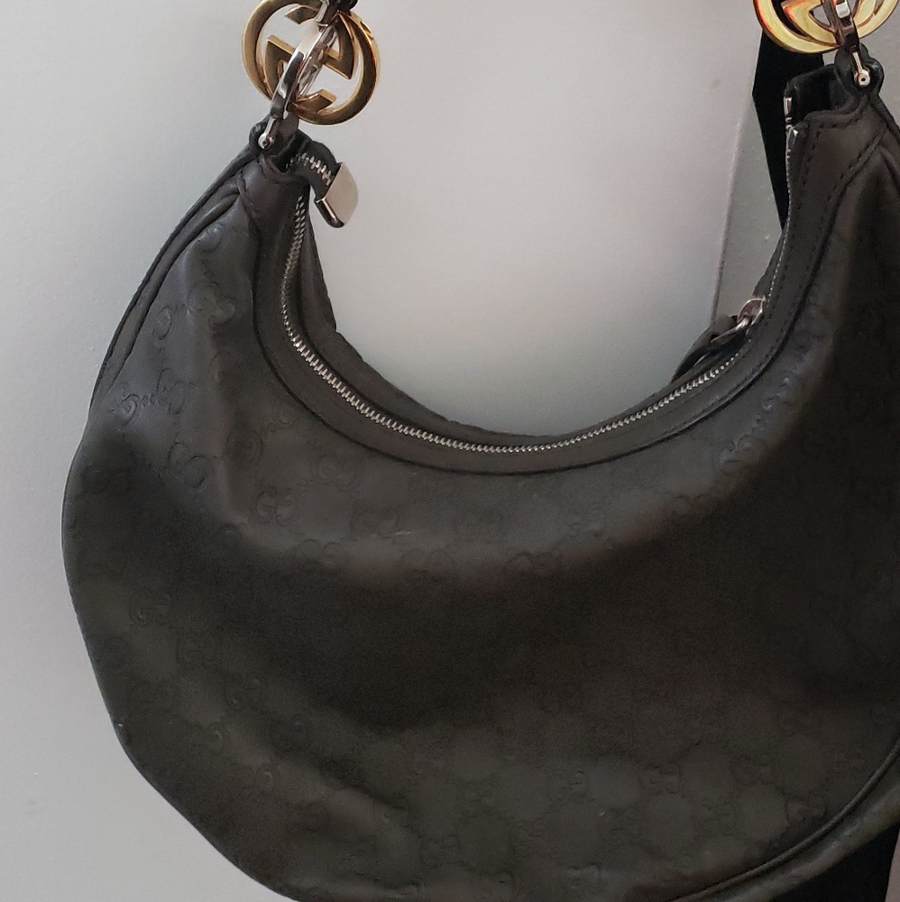 Gucci medium hobo with gold silver hardware